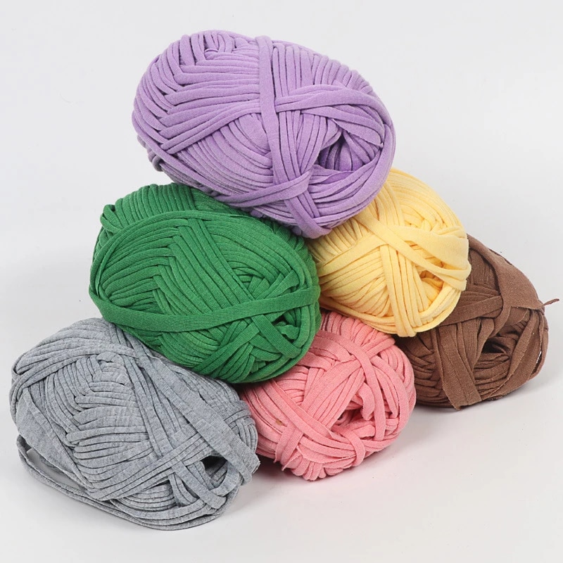 100g/Pcs Fancy Yarns For Hand Knitting Thick Thread Crochet Cloth Yarn Diy Bag Handbag Carpet Cushion Cotton Cloth T Shirt Yarn|Yarn| - AliExpress