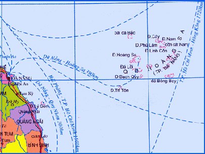 Bản đồ vùng đảo Hoàng Sa